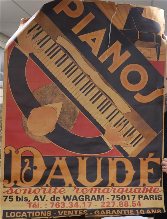 A Pianos Daude poster, 157 x 116cm